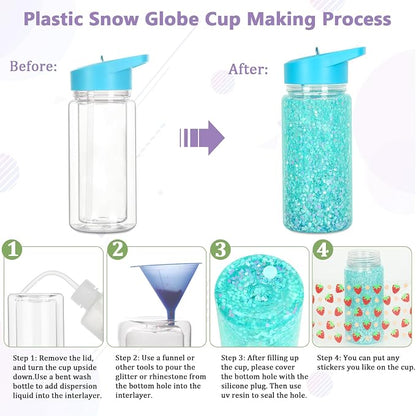 10 Pack 10 Oz Plastic Snow Globe Tumbler - Image 6