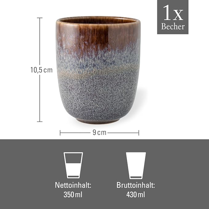 Like. By Villeroy and Boch – Lave Beige Handleless Mug, 400 ml, Handleless Cup - Image 3