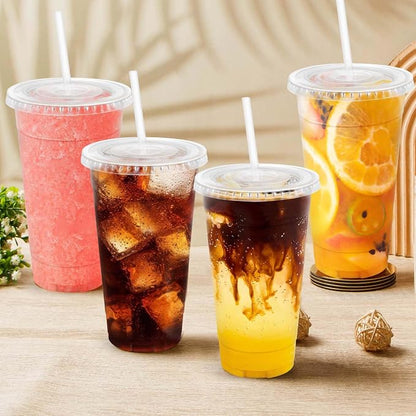 Clawsoff 100 Pack 24 oz Disposable Clear Plastic Cups - Image 6