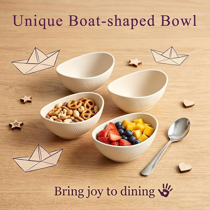 Dessert Bowls 10oz, Wheat Straw Bowls Set of 6, Unbreakable Plastic Bowls - Image 4