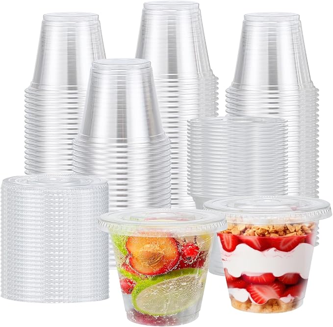BYSNOW 300 Pack 9 oz Clear Plastic Dessert Cups by BYSNOW