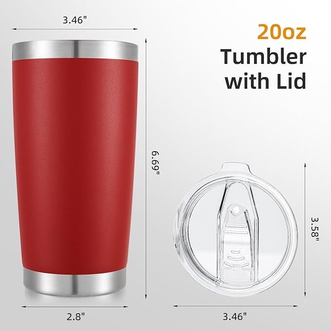 20oz Tumbler Bulk with Lid Stainless Steel Tumblers, 12 Pack | Leak Proof Lid - Image 5