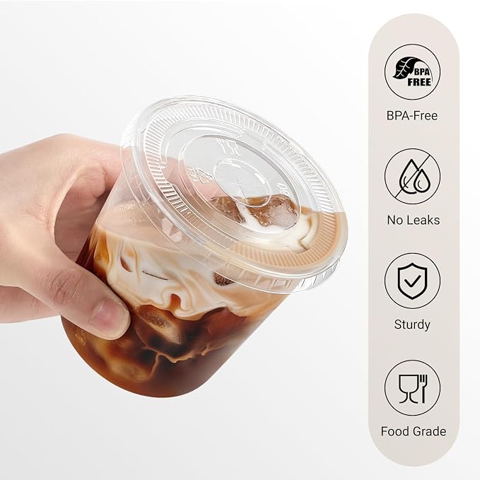 Soelomu 50 Sets 12oz Round Bottom Plastic Cups - Image 3