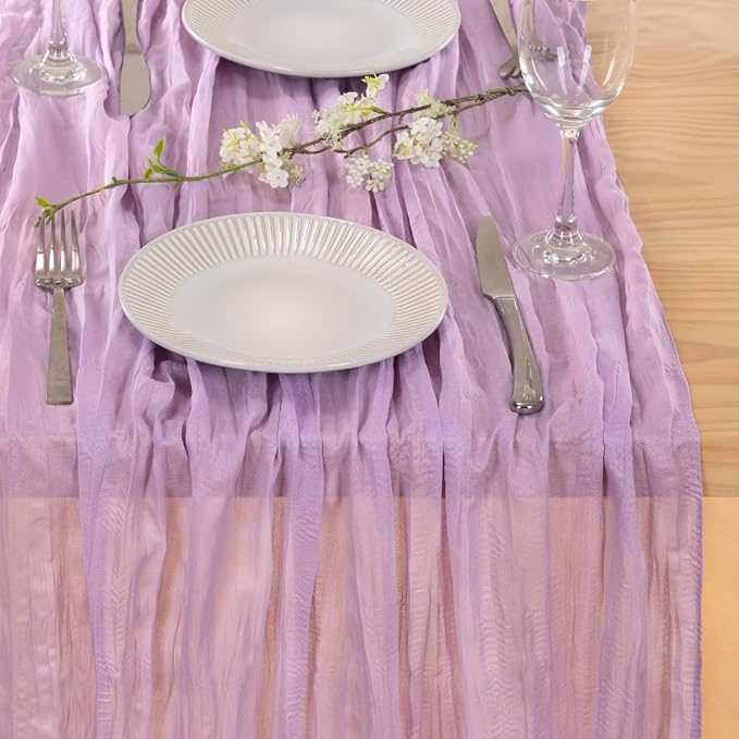 6 Pack Lilac Purple Cheesecloth Table Runner 10ft Boho Table Decor | - Image 5