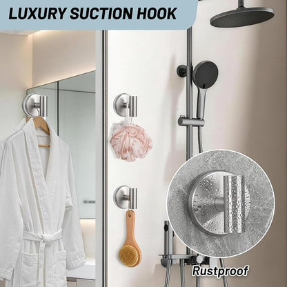 15 lb Suction Cup Hooks for Shower, Stainless Steel Bath Towel Hooks | - Image 5
