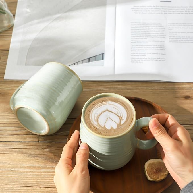 Coffee Mugs Set of 4, 15 Ounce Ceramic Coffee Cups - Image 6