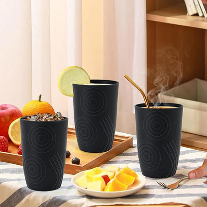 Wheat Straw Cups 6 Pcs, 16 OZ Plastic Drinking Cups, Unbreakable Plastic - Image 7