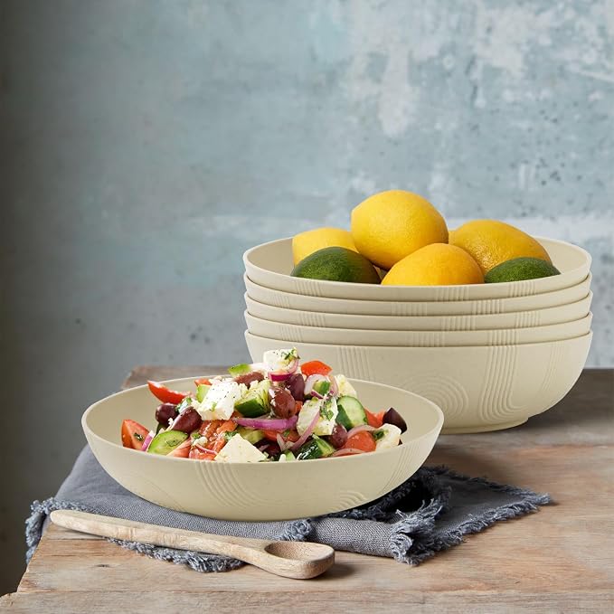 10inch Wheat Straw Big Bowls Set of 6 - Image 4