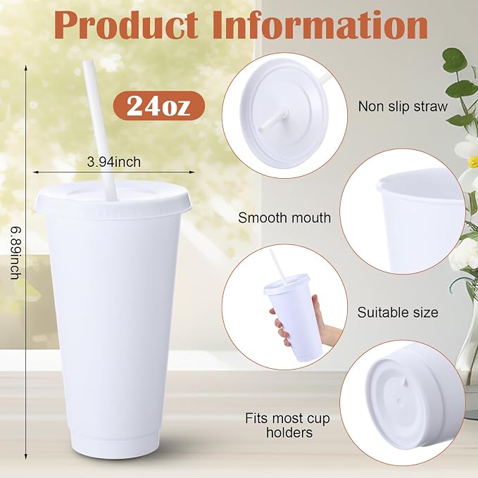 Honeydak 30 Pack Tumbler with Straw and Lid Bulk Cups - Image 3