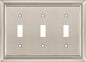Henne Bery Sunken Pearls Heavy Duty Decorative Wall Plate Switch Plate Outlet Cover (Triple Toggle, Satin Nickel)