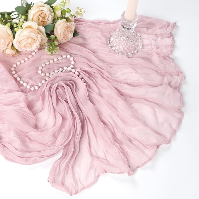 12 Pack Dusty Pink Table Runner Cheesecloth 10Ft Gauze Cheese Cloth Table - Image 7