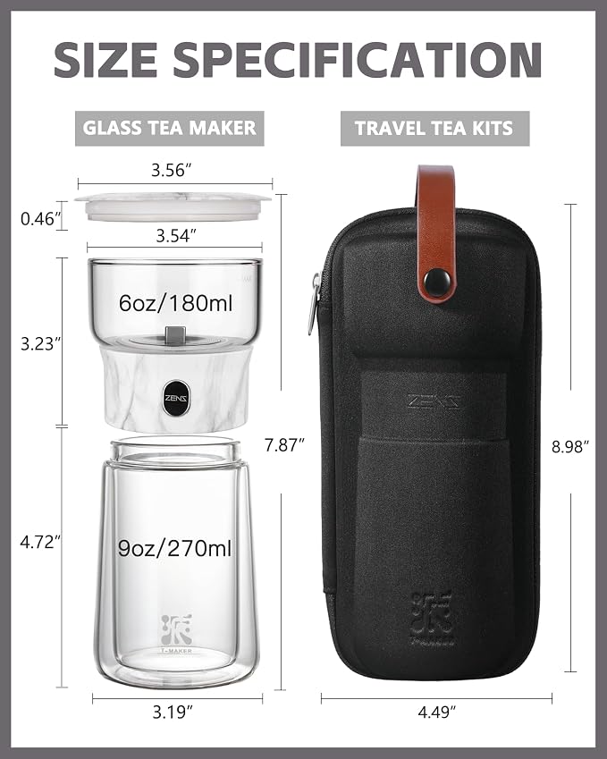 ZENS Modern One Touch Tea Maker, Glass Tea Infuser Pot - Image 5