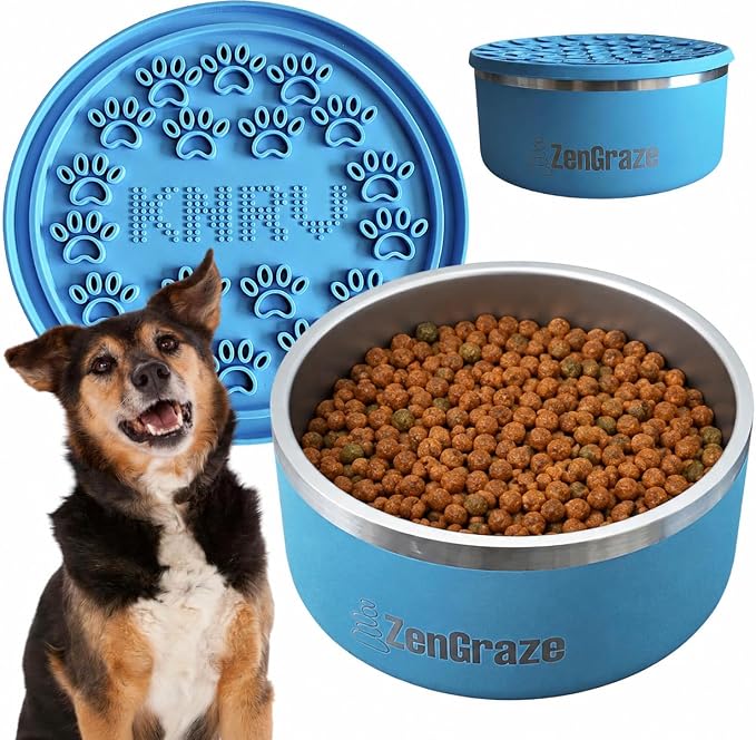Stainless Steel Dog Bowl for Large Dogs | 64 oz, Non-Slip Base | Includes - Image 5