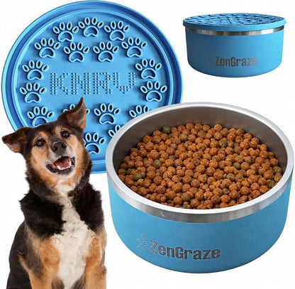 Stainless Steel Dog Bowl for Large Dogs | 64 oz, Non-Slip Base | Includes - Image 5