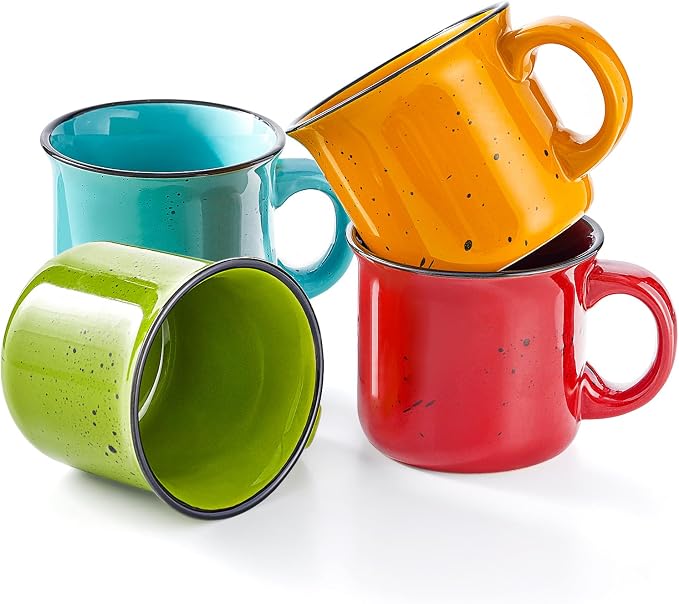 bestone Set of 4 Large Ceramic Mugs by BESTONE