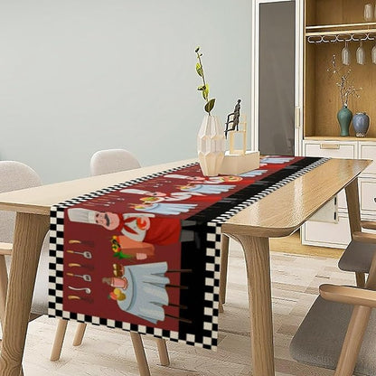 Chef Table Runner, Farmhouse Burlap Table Runners - Image 2