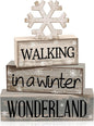 Moucuny 4 Pcs Christmas Table Decorations Wooden Snowflake Decor Winter Tiered by Moucuny