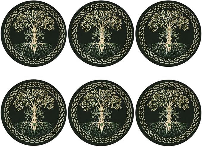 Norse Viking Wicca Yule Yggdrasil Coasters Set of 6 Coasters by Unknown