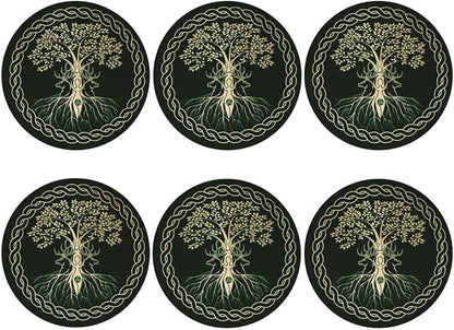 Norse Viking Wicca Yule Yggdrasil Coasters Set of 6 Coasters by Unknown