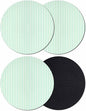 Green White Stripe Coasters Set of 4, Modern Minimalist Geometric Striped Soft by PIEPLE