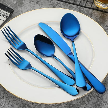 Blue Silverware Set Flatware Cutlery - Image 4