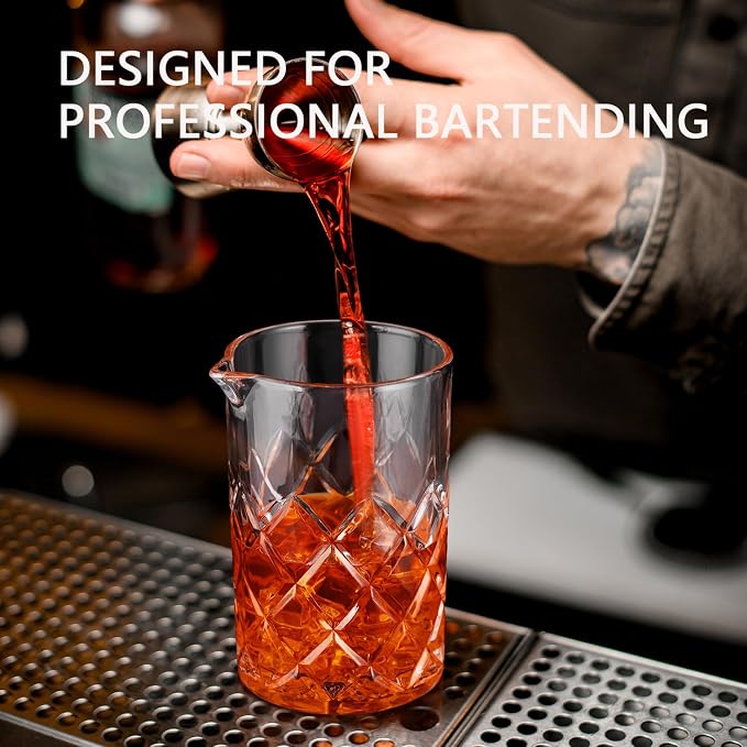 Cocktail Mixing Glass Bartender | 24oz Crystal Bar Stirring Glass | Old - Image 4