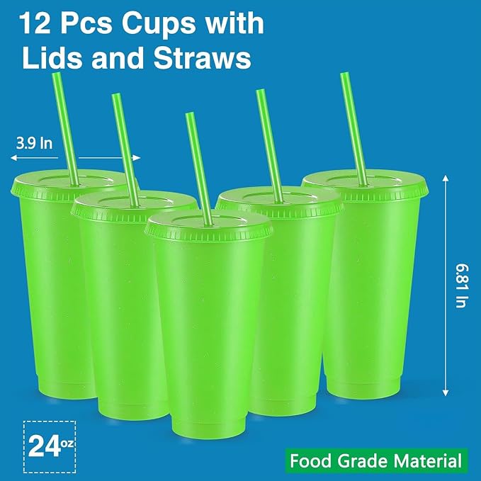 Amyhill 12 Pcs Reusable Glitter Cups - Image 2