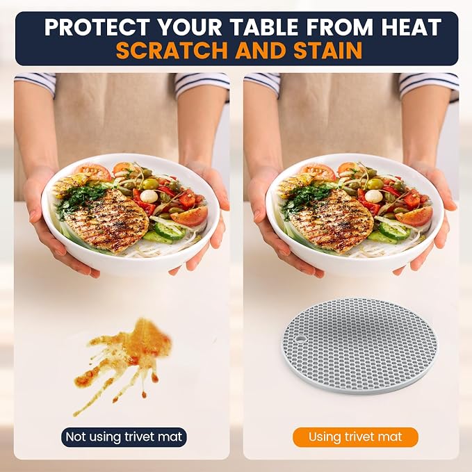 Silicone Trivet Mats 4 Heat Resistant Pot Holders Multipurpose Non-Slip Hot Pads - Image 5