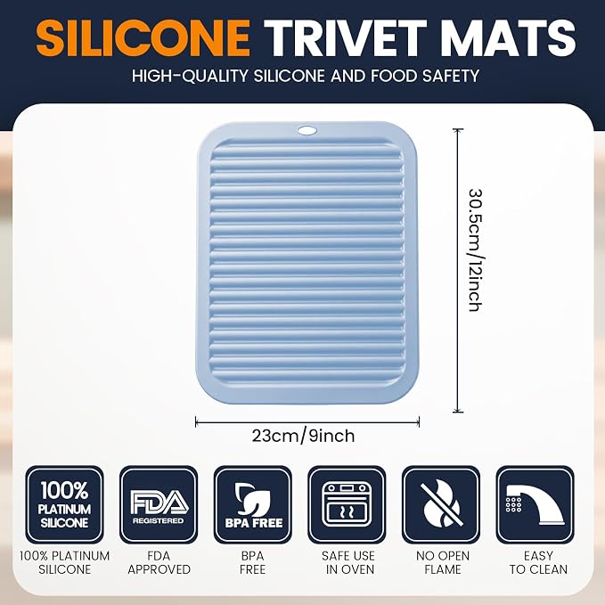 Silicone Trivet Mats 2 Heat Resistant Pot Holders Multipurpose Non-Slip Hot Pads - Image 2