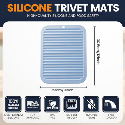 Silicone Trivet Mats 2 Heat Resistant Pot Holders Multipurpose Non-Slip Hot Pads - Image 2
