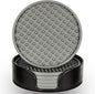 Coasters for Drinks 6 Pcs Drink Coaster with Holder,Heat Resistant Silicone Cup Mat Tabletop Protection,Non-Slip Rubber Coasters for Kinds of Cups (Grey)