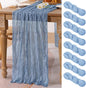 8 Pack Dusty Blue Cheesecloth Table Runner 10ft Boho Gauze Centerpiece | by MLMC