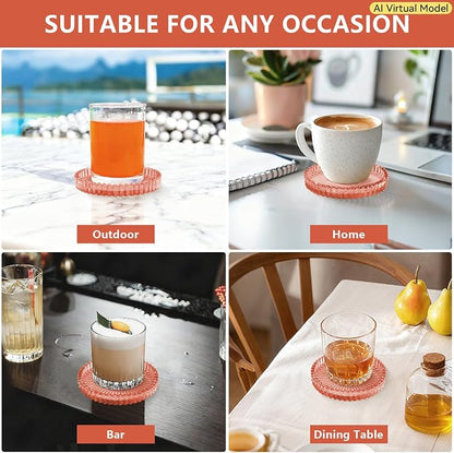 VIBRATITE 4 Inch Glass Coasters Set of 4, Crystal-Like Appearance - Image 7