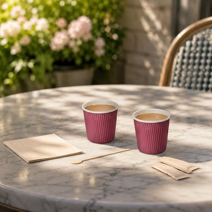 4 oz Crimson Paper Coffee Cup - Image 4