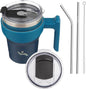 Konokyo 10 oz Tumbler with Handle and Straw, Insulated Travel Mug | Indigo by Konokyo