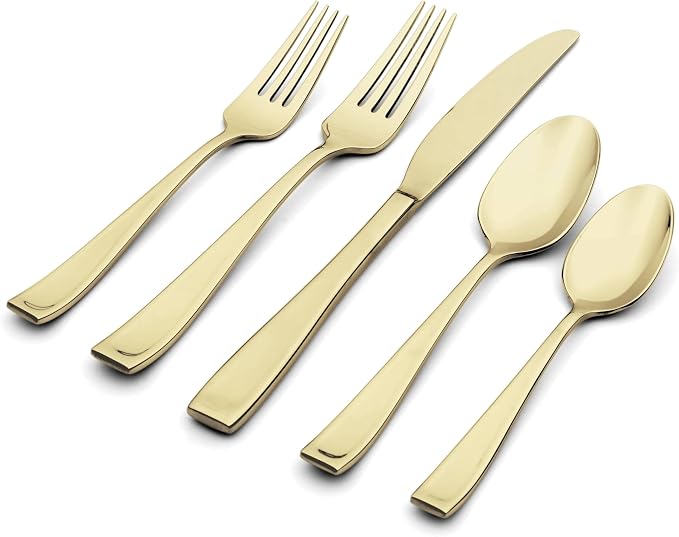 Oneida Moda Champagne Satin 20-Piece Silverware Set - Image 3