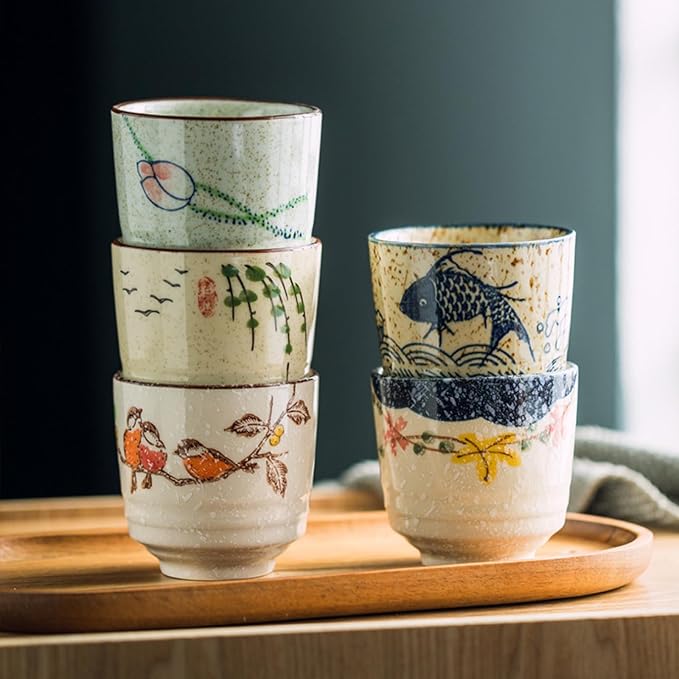 6 Pieces Japanese Tea Cups, 6 Oz Ceramic Coffee Cup | No Handle Teacup Matcha - Image 6