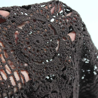 Cotton Handmade Crochet Lace Table Runner Dark Brown 12x72 Inch | Oval - Image 4