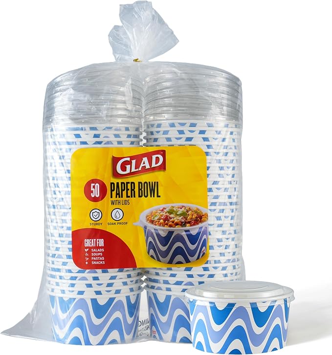 Glad Disposable Paper To-Go Bowls by GladTrashFoodStorage