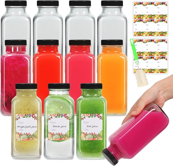 AuroTrends 16 oz Glass Juicing Bottles 12-Pack by AuroTrendsDirect