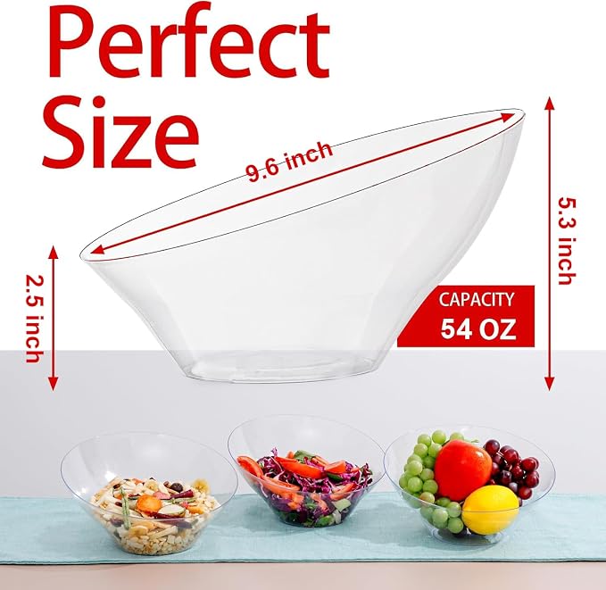 bUCLA 54 OZ Clear Plastic Serving Bowls - Image 2