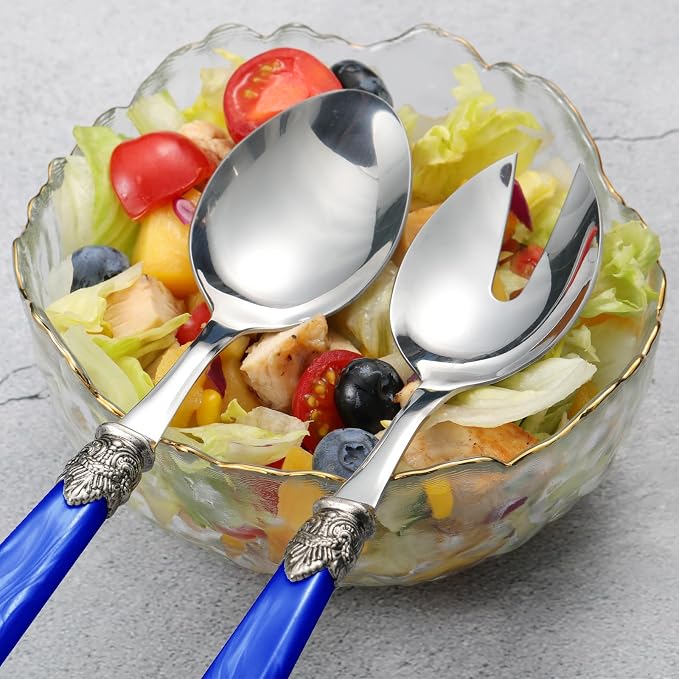 2-piece Salad Servers Stainless Steel Salad Serving Set Salad Fork and Spoon - Image 6