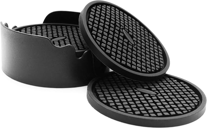IYYI Silicone Drink Coasters Set of 6 in Holder, Cup Coaster by IYYI