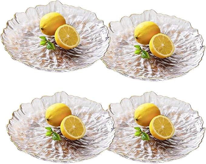 Glass Salad Bowl Irregular Lotus Flower Shape Serving Bowls, Mixing Nut Bowls by SYXLTSH