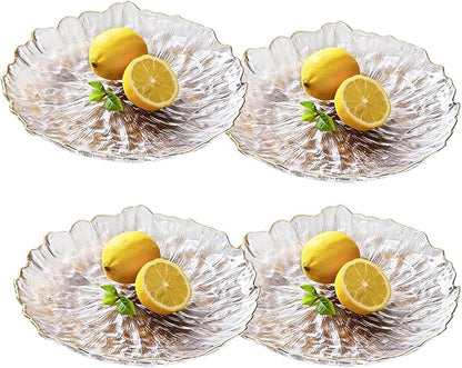 Glass Salad Bowl Irregular Lotus Flower Shape Serving Bowls, Mixing Nut Bowls by SYXLTSH