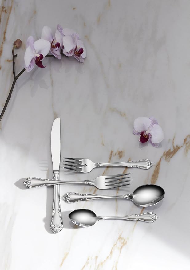 Oneida True Rose 45 Piece Everyday Flatware, Service - Image 6
