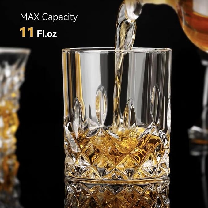 Whiskey Glasses Set of 6, 11 oz Old Fashioned Rocks Glasses | Dishwasher-safe - Image 4