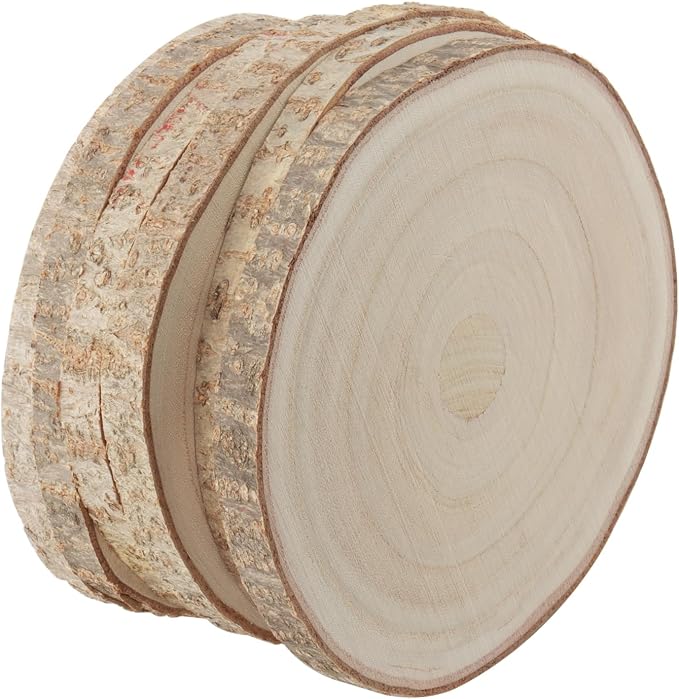 KINJOEK 6PCS 9-10 Inch Large Natural Wood Slices - Image 3