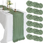 6 Pack 10Ft Sage Green Cheesecloth Table Runner 23 x 120 Inch | Gauze Rustic by CKIKU