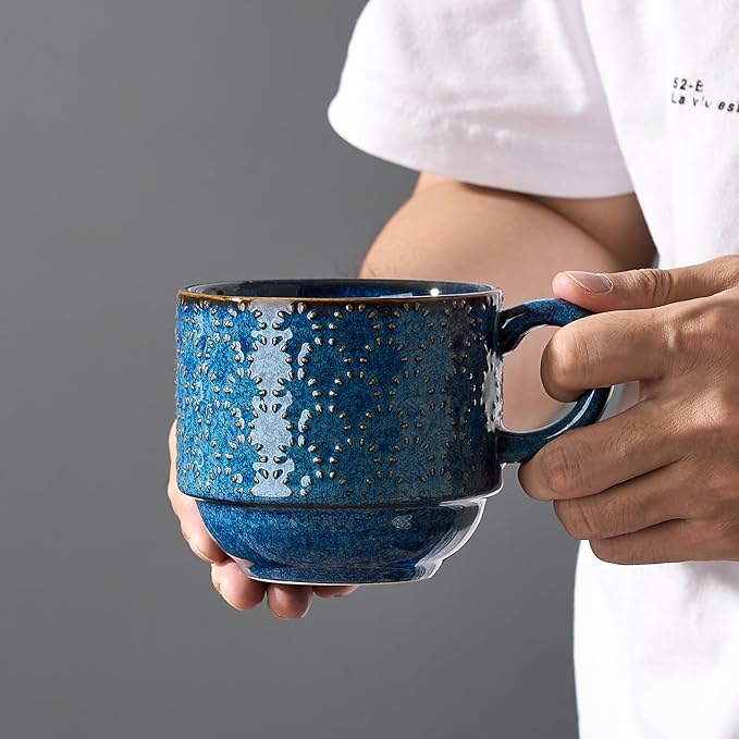 Large Ceramic Coffee Mug Set of 4 - Image 5